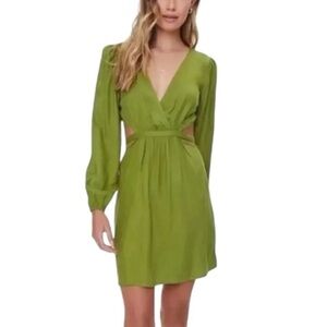 F21 Woven Cutout Tie Dress Spring Green